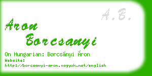 aron borcsanyi business card